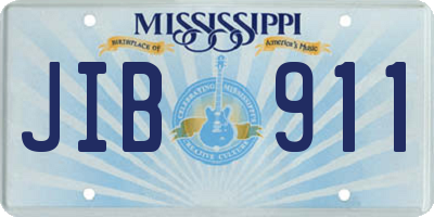 MS license plate JIB911