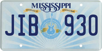 MS license plate JIB930