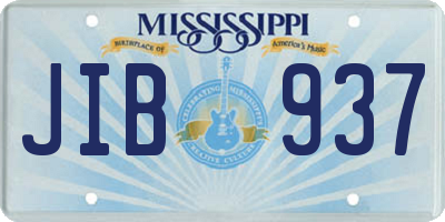 MS license plate JIB937