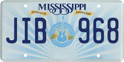 MS license plate JIB968