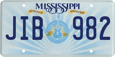 MS license plate JIB982