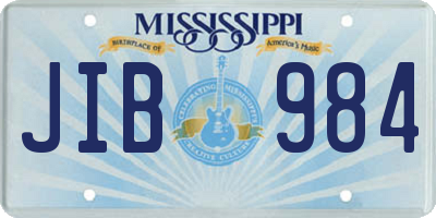 MS license plate JIB984