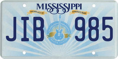 MS license plate JIB985