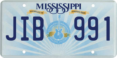MS license plate JIB991