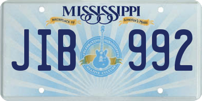 MS license plate JIB992