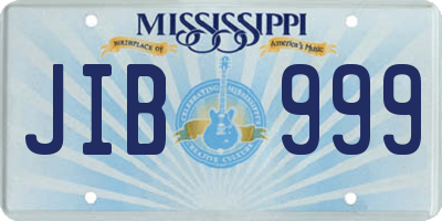 MS license plate JIB999
