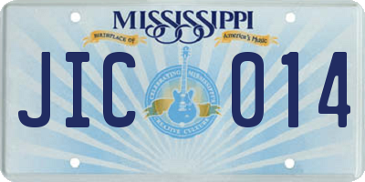 MS license plate JIC014