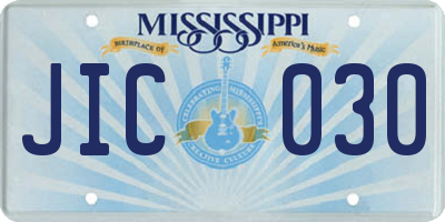 MS license plate JIC030