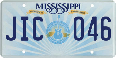 MS license plate JIC046