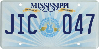 MS license plate JIC047
