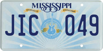 MS license plate JIC049