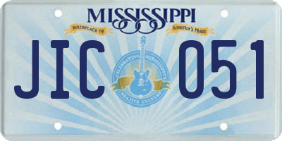 MS license plate JIC051