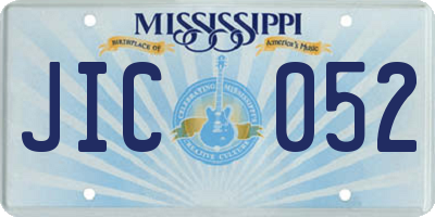 MS license plate JIC052