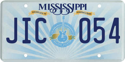MS license plate JIC054