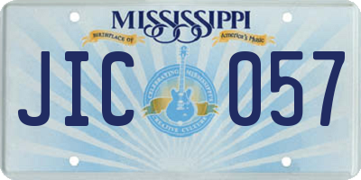MS license plate JIC057