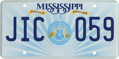 MS license plate JIC059