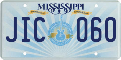 MS license plate JIC060