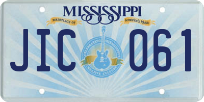 MS license plate JIC061