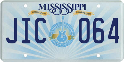MS license plate JIC064