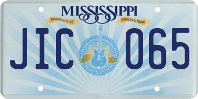 MS license plate JIC065