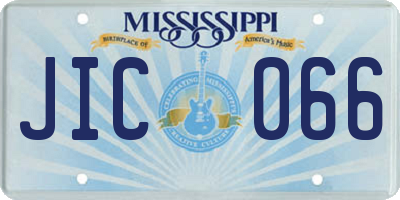 MS license plate JIC066