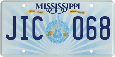 MS license plate JIC068