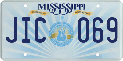 MS license plate JIC069