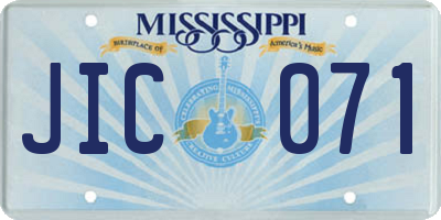 MS license plate JIC071