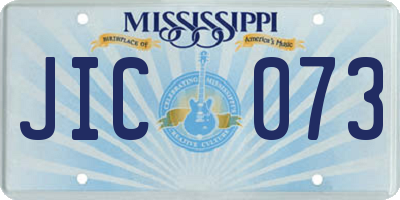 MS license plate JIC073
