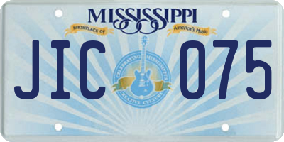 MS license plate JIC075