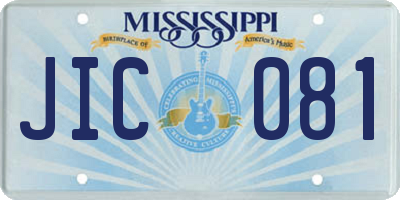 MS license plate JIC081