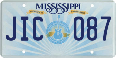 MS license plate JIC087