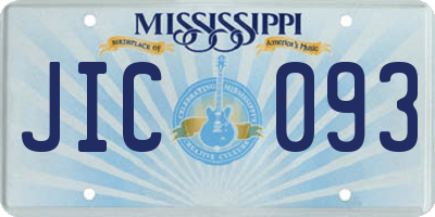 MS license plate JIC093