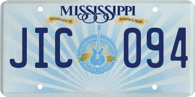 MS license plate JIC094