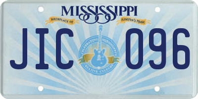MS license plate JIC096