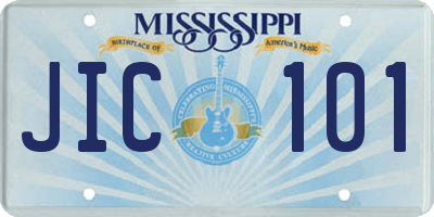 MS license plate JIC101