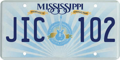 MS license plate JIC102
