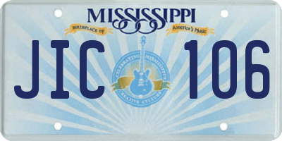 MS license plate JIC106