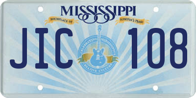 MS license plate JIC108