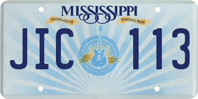 MS license plate JIC113