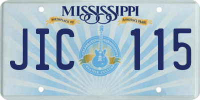 MS license plate JIC115