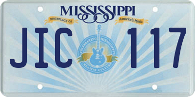MS license plate JIC117