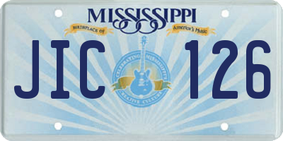 MS license plate JIC126
