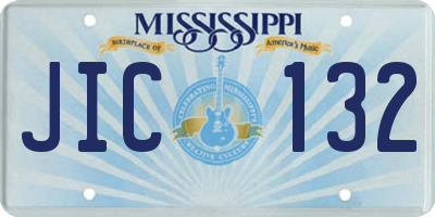 MS license plate JIC132