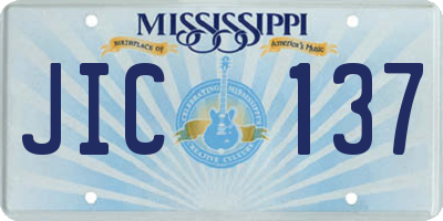 MS license plate JIC137