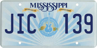 MS license plate JIC139