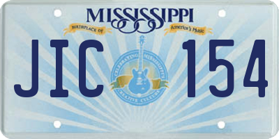 MS license plate JIC154