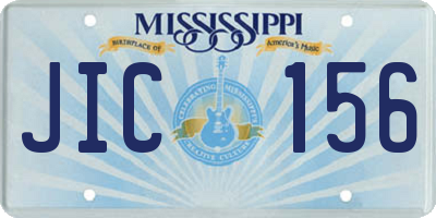 MS license plate JIC156