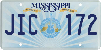 MS license plate JIC172