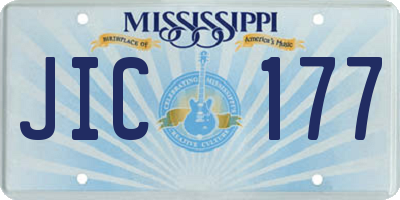 MS license plate JIC177